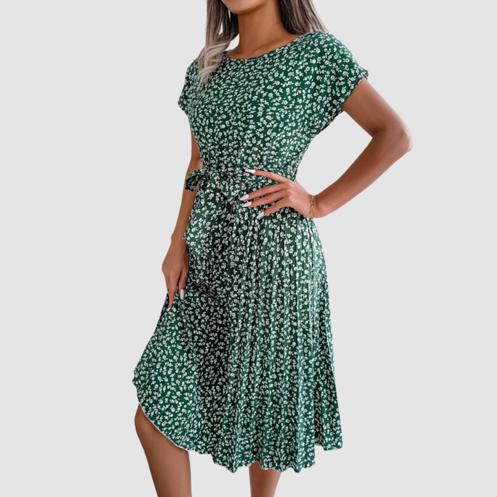 Lina™ Short Sleeve Floral A-Line Dress