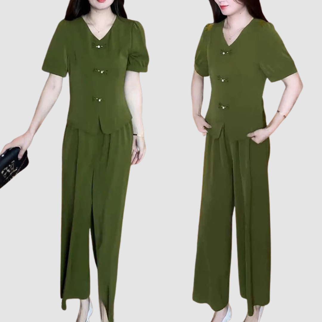 Elsie™ Elegant Short-Sleeve Two-Piece Set