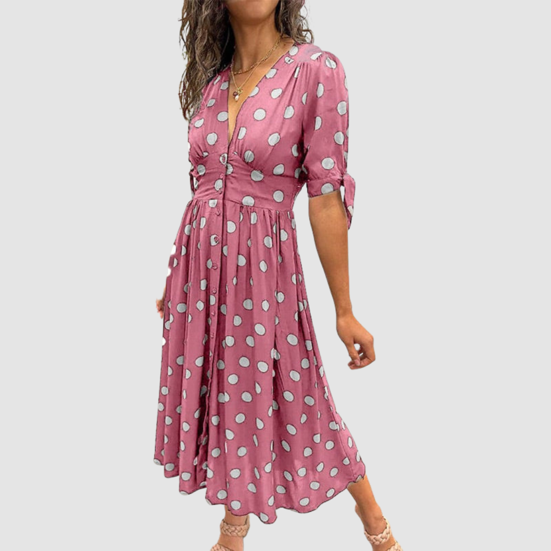 Priscilla™ Elegant Polka Dot Dress