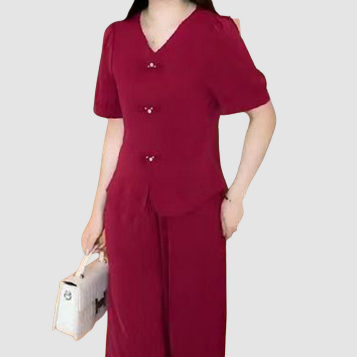 Elsie™ Elegant Short-Sleeve Two-Piece Set