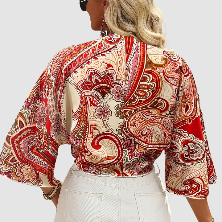 Amelia™ Elegant Boho Crop Blouse