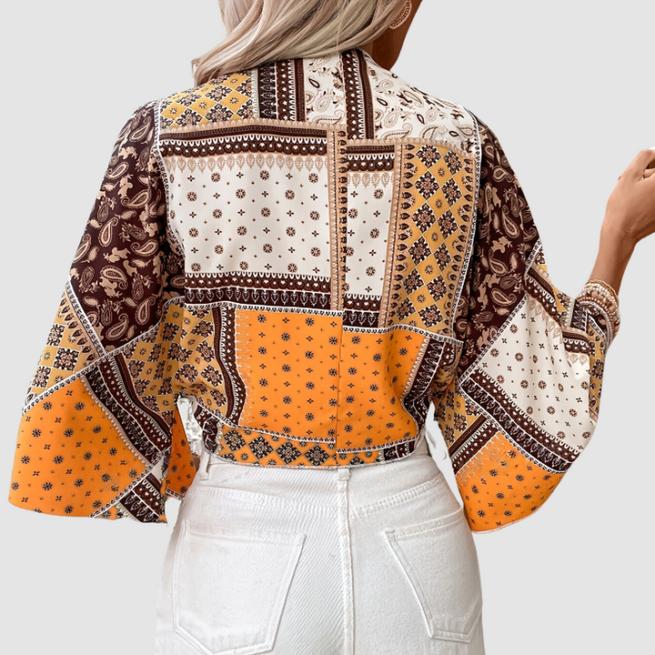 Amelia™ Elegant Boho Crop Blouse